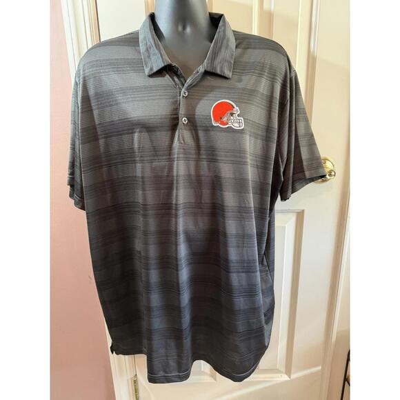 Antigua Other - Antigua Cleveland Browns Golf Shirt Mens 2XL Gray Embroidered Polo